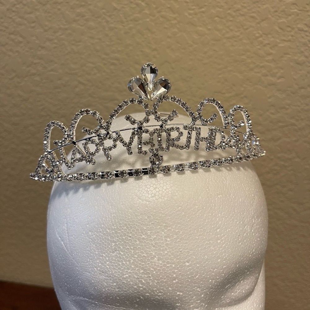 Rhinestones Happy Birthday Tiara